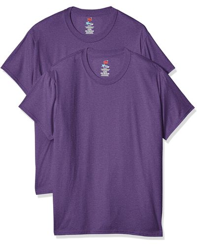 Hanes Short Sleeve X-temp W/ Freshiq T-shirt 2-pack - Purple