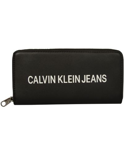 Calvin Klein Jeans Portefeuille CK Article ZW0ZW01779 EO Zip Around cm 20 x 10,5 x 2,5 - Noir