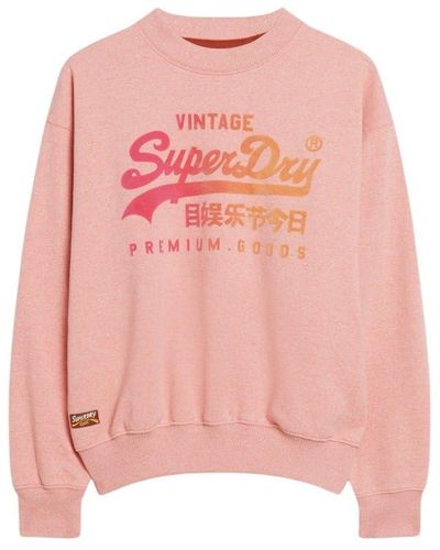 Superdry Tonal Vl Loose Sweatshirt - Pink