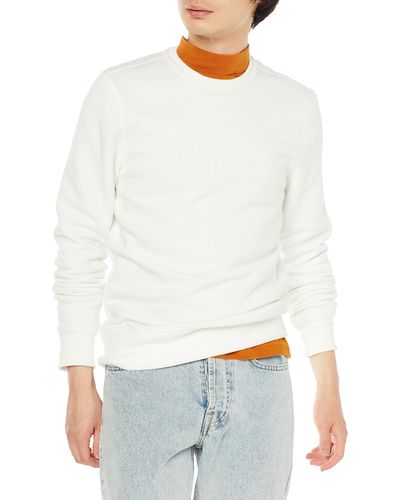 Amazon Essentials Fleece-Sweatshirt mit Rundhalsausschnitt - Weiß