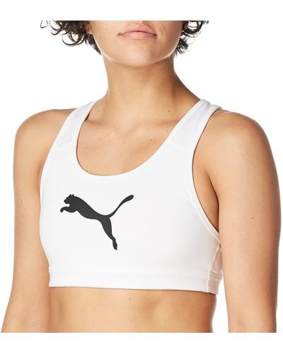 PUMA Womens Mid Impact 4keeps Sports Bra - White