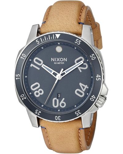 Nixon A5082186 Ranger Leather Analog Display Japanese Quartz Brown Watch - Blue
