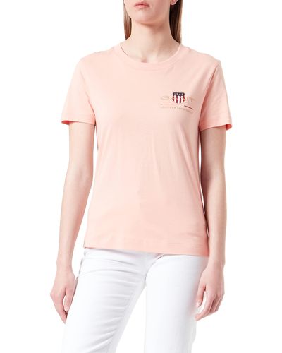 GANT Shield SS ARCHIV Logo T-Shirt - Pink