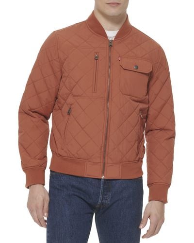 Levi's Diamond Quilted Bomber Jacket - Natural