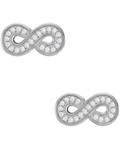 Fossil Infinity Sterling Silver Stud Earrings - Metallic