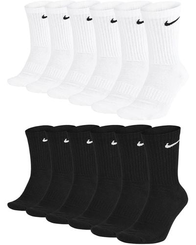 Nike SX7667 Lot de 6 paires de chaussettes courtes pour homme et femme Blanc Gris Noir Taille : 38-42