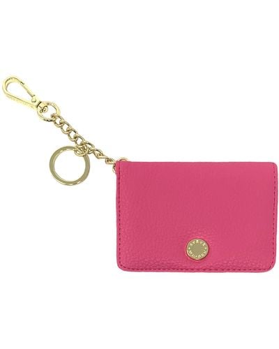 Steve Madden Bfold Clip On Card Case Wallet With Keyring - Pink