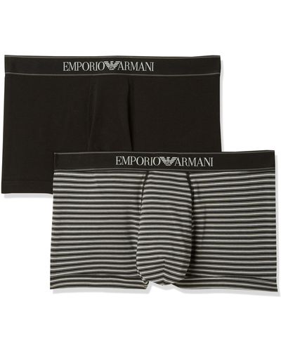 Emporio Armani Yarn Dyed 2 Pack Trunk - Black