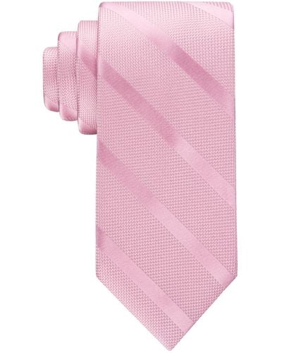 Tommy Hilfiger Classic Solid Textured Stripe Tie Necktie - Pink