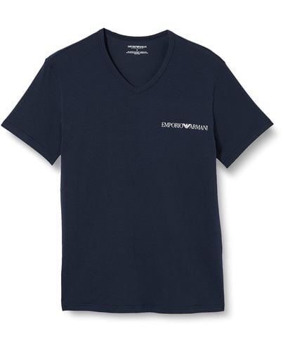 Emporio Armani V-Neck Core Logoband 2-Pack T-Shirt - Blau