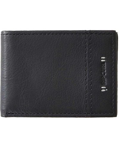 Rip Curl Stacked Rfid Slim Leather Wallet In Black