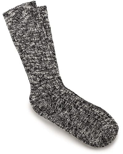 Birkenstock Cotton Slub Boot Socks, Black/grey Small