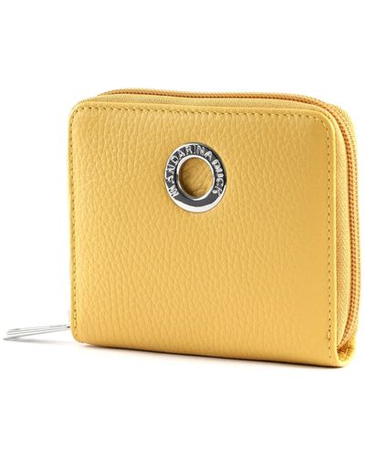 Mandarina Duck Mellow Leather Zip Wallet Ochre - Gelb