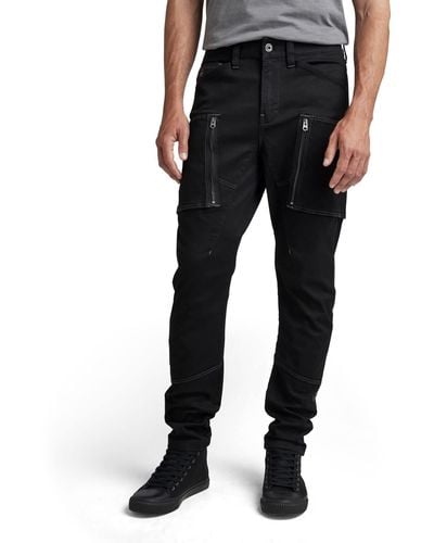 G-Star RAW Zip Pocket 3d Skinny Fit Cargo Pants - Black