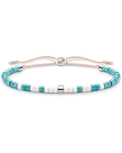 Thomas Sabo Bracelet With Turquoise Stones 925 Sterling Silver - Blue