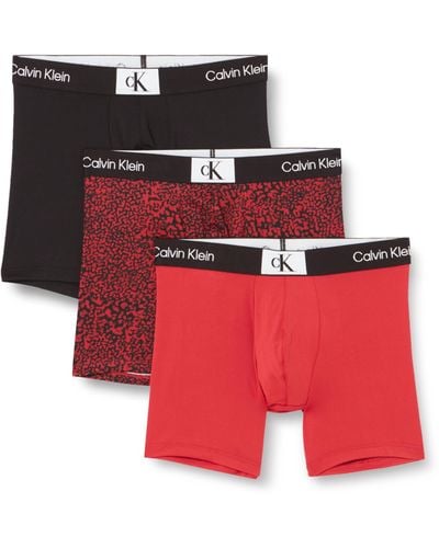 Calvin Klein Bokserki 3 Szt Krótkie Bokserki Mężczyźni,bl - Rood