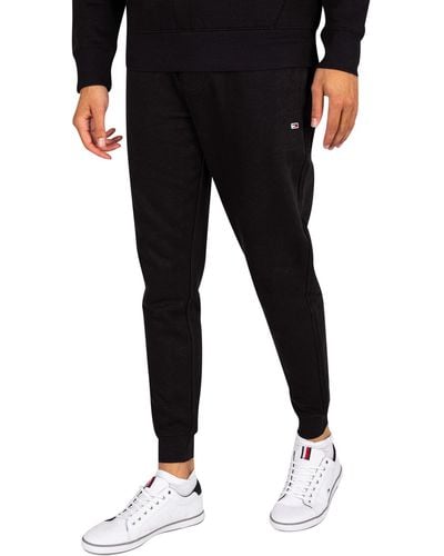 Tommy Hilfiger Tommy Jeans Slim Fleece Joggingjoggingbroek Voor - Zwart