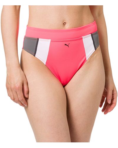 PUMA Swim Vrouwen High Waist Brief Bikini Bottoms - Roze