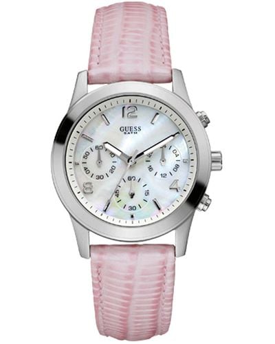 Guess Watch Pink Leather Strap W11148l1