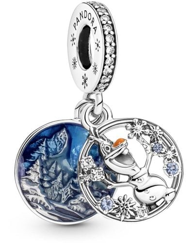 PANDORA Colgante de Disney con diseño de Frozen Olaf - Azul