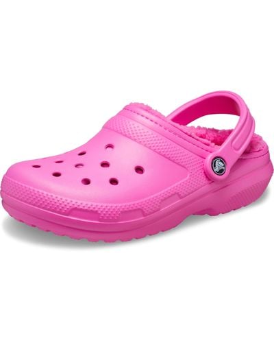 Crocs™ Classic Lined Warm and Fuzzy Slippers Clog - Pink