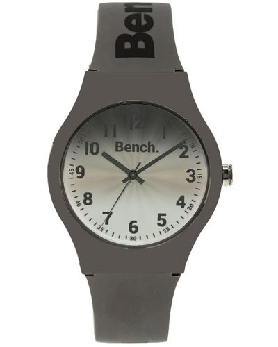 Bench Armbanduhr mit grauem Ombré-Zifferblatt und grauem Silikonarmband
