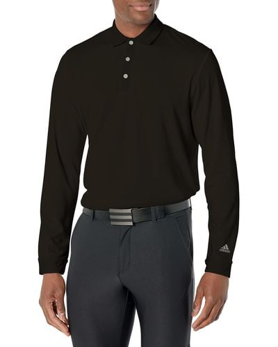 adidas Upf Long Sleeve Polo - Black