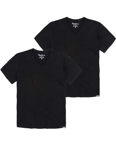 Pepe Jeans Aiden 2PK PM503655 Camiseta - Negro