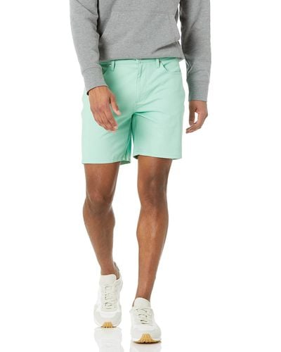 Amazon Essentials Pantalón Corto Ajustado en Tejido elástico con 5 Bolsillos y Entrepierna de 17,8 cm Hombre - Verde