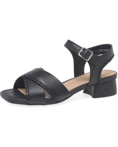 Clarks Serina35 Cross Leather Sandals In Black Standard Fit Size 6