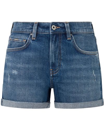 Pepe Jeans Straight Short Hw - Blu