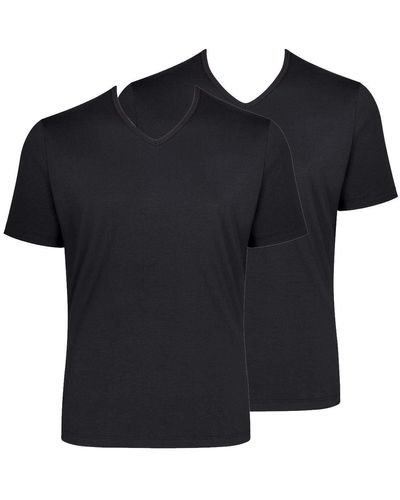 Sloggi GO - T-Shirt mit V-Ausschnitt - Regular Fit - 2er - Schwarz