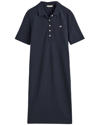 GANT Slim Shield Ss Pique Polo Dress - Blue