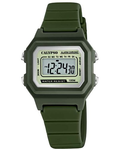 Calypso St. Barth 's Digital Quartz Watch With Plastic Strap K5802/4 - Green