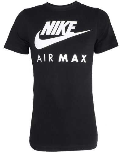 Nike NEW s Branded Designer Fitness Gym Crew Neck Air Max T-shirt - Nero