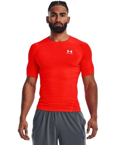 Under Armour Ua Hg Comp Ss Short-sleeved Sports T-shirt - Red