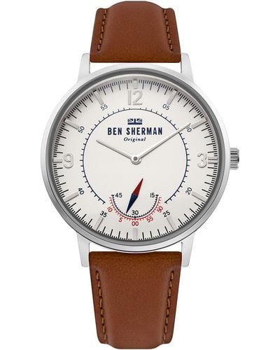 Ben Sherman S Analogue Classic Quartz Watch With Leather Strap Wb034t - Grey