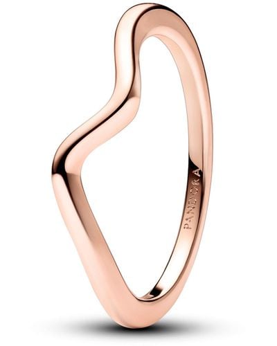 PANDORA Timeless Wave 14k Rose Gold-plated Ring - Metallic