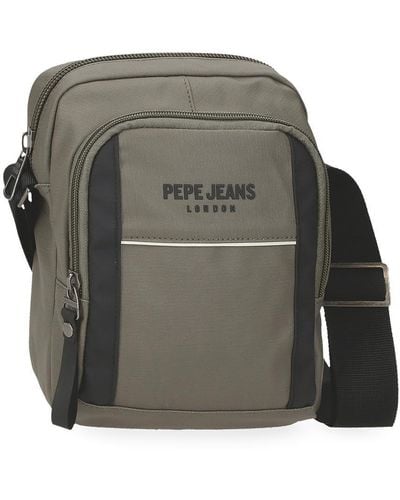Pepe Jeans Dortmund Shoulder Bag Medium Green 17x22x7.5cm Polyester By Joumma Bags By Joumma Bags - Grey