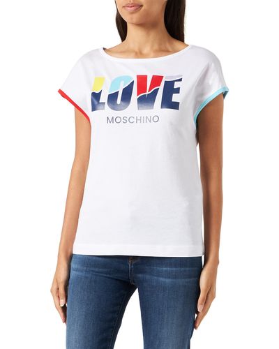 Love Moschino Boxy fit Short-Sleeved T-Shirt - Weiß