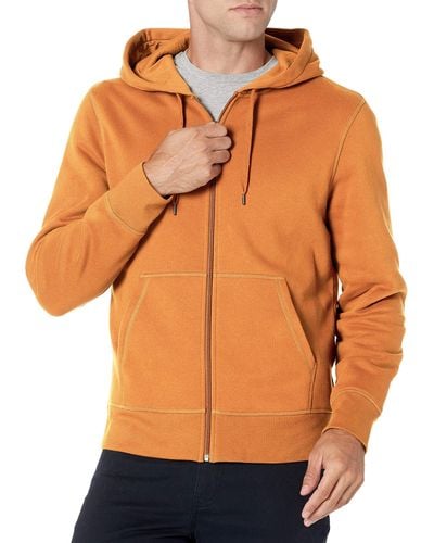 Amazon Essentials Fleece-Sweatshirt mit durchgehendem Reißverschluss und Kapuze - Orange