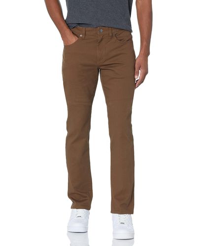 Amazon Essentials Pantalon en Sergé Stretch 5 Poches Coupe Ajustée - Marron