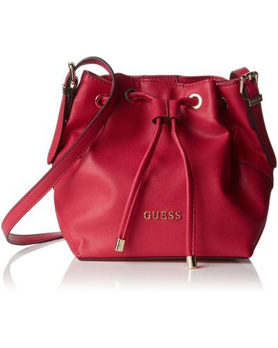 Guess Isabeau Small Bucket Borsa a Spalla - Rosso