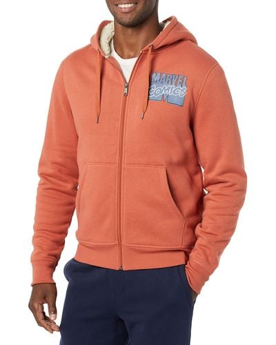 Amazon Essentials Disney | Marvel | Star Wars Sherpa-lined Full-zip Hoodie Sweatshirts - Orange