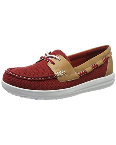 Clarks Jocolin Vista Boat Shoes - Red