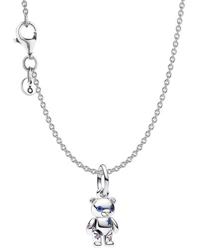 PANDORA Halskette Silber Beweglicher Teddybär Set 68106 - Mettallic