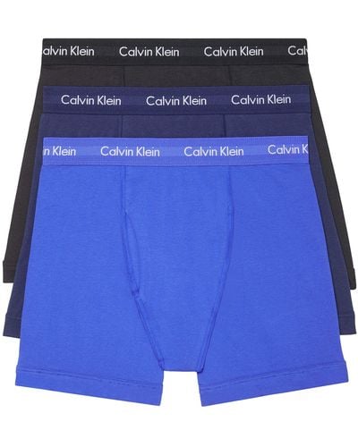 Calvin Klein Cotton Stretch 3-pack Boxer Brief - Blue