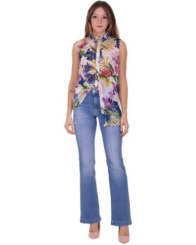 Guess CAMICIA SMANICATA FANTASIA | group: JEANS-W3GH61WDW52-120482 | taglia: XS - Blu