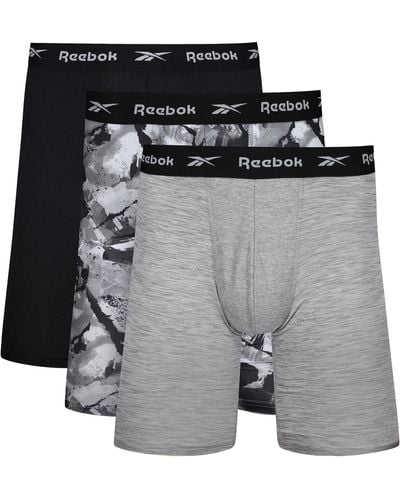 Reebok Calzoncillos De Hombre En Negro/estampado/gris Boxer Shorts - Grey