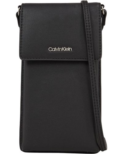 Calvin Klein Phone Pouch With Strap - Black